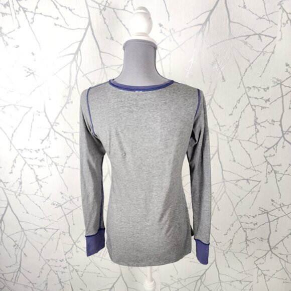 Lululemon Gray & Cadet Blue Pima Cotton Reversible Round Neck Top - Picture 4 of 4